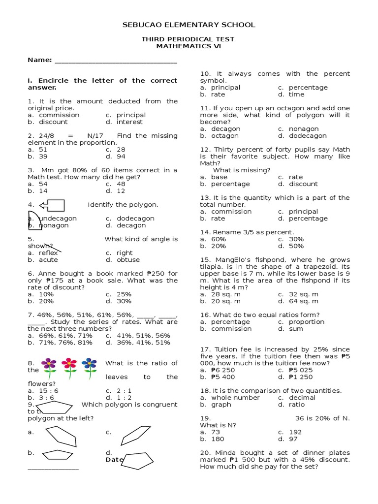 Third periodical test grade 6