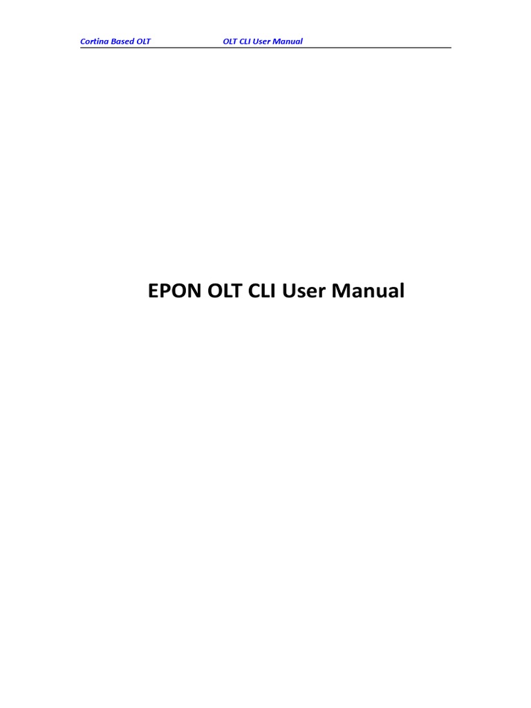 EPON OLT CLI User Manual | PDF | Command Line Interface ...