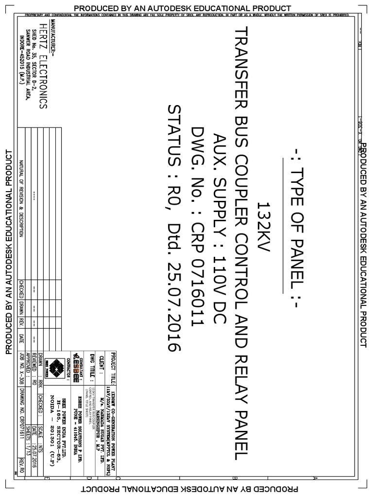 132KV Transfer Bus Coupler Panel | PDF | Electrical Wiring | Equipment