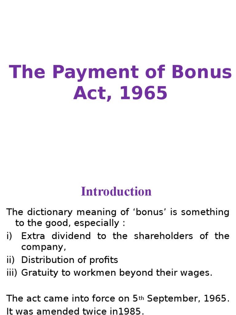💐 Bonus act. Amendments to the Bonus Act and Labor Act, 2074 (2017