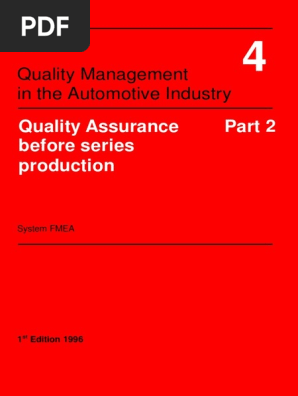 Quality Assuarance Before Series Production Vda Pdf