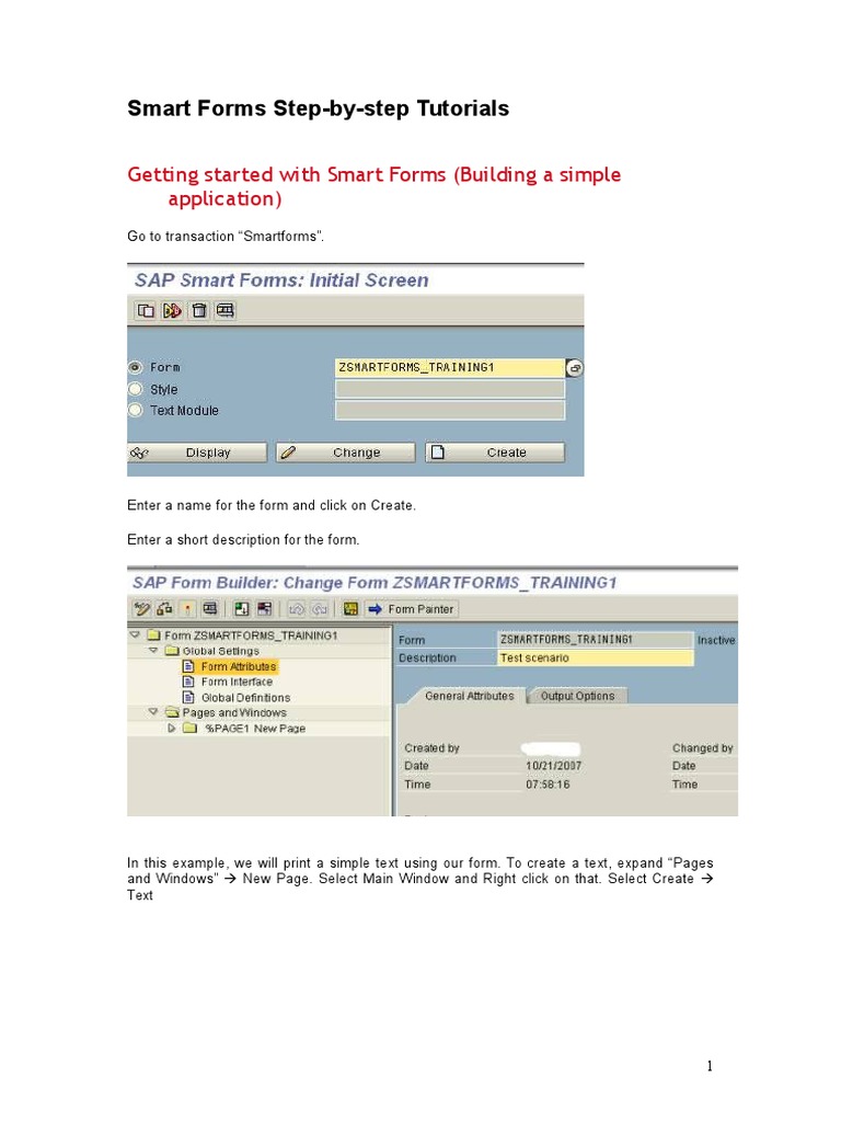 Smart Forms Step by Step Tutorials | PDF | Subroutine | Parameter ...