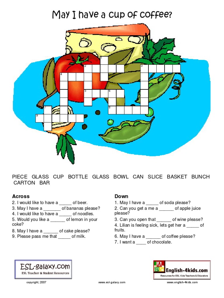 Container Crossword PDF | PDF