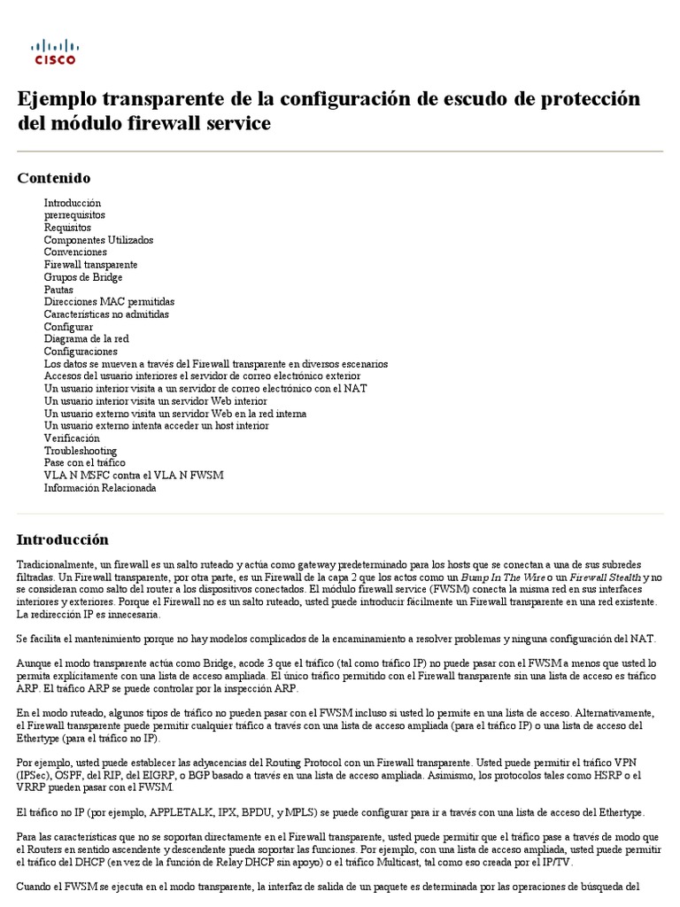 Transparent Firewall | PDF | Dirección IP | Cortafuegos (informática)