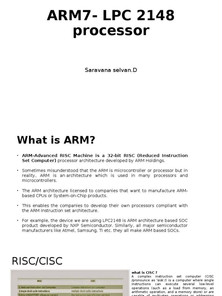 ARM7 LPC 2148 Processor PDF Arm Architecture Instruction Set