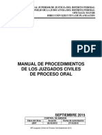 Manual de Procedimientos Juzgados Civiles de Proceso Oral 2016