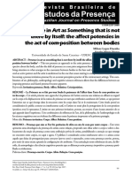 Presence in Art As Something That Is Not There by Itself: The Affect Potencies in The Act of Com-Position Between Bodies