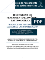 Influencia de La Cultura en Las Decisiones Economicas de Los Bolivianos