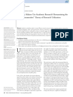 Newman, Cherney and Heath (2016) Do Policy Makers Use Academic Research Reexamining The "Two Communities" Theory of Research Utilization