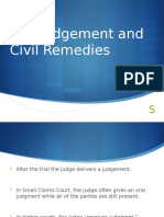 The Judgement and Civil Remedies
