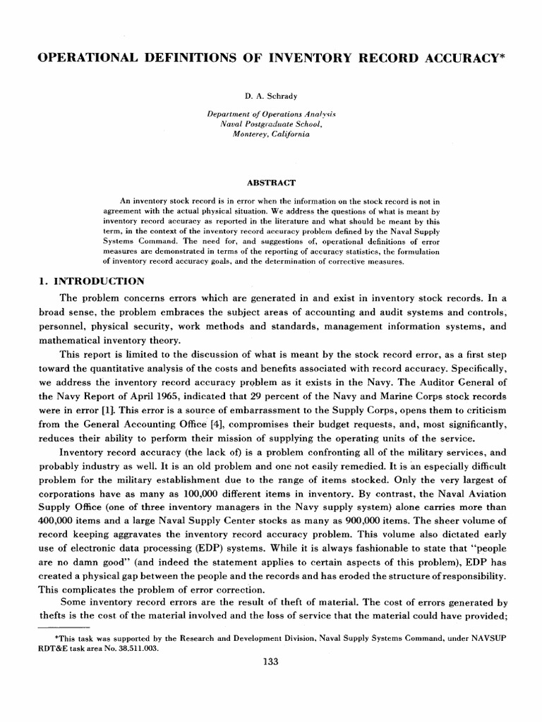 Inventory Record Accuracy Explained | PDF | Accuracy And Precision ...