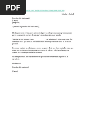 Carta De Despedida Al Jefe Que Se Va  Compartir Carta