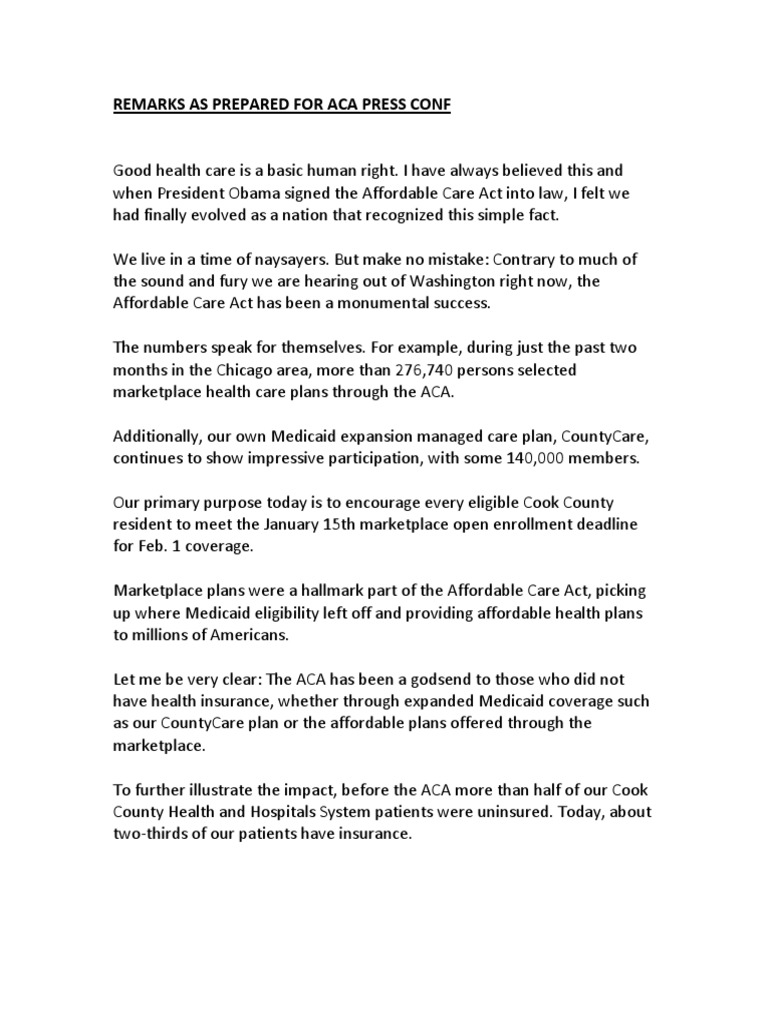 ACA Success: Enrollment Encouragement | PDF