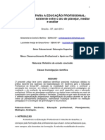 DOCÊNCIA PARA a EDUCAÇÃO PROFISSIONAL_ a Circularidade Existente Entre o Ato de Planejar, Mediar e Avaliar