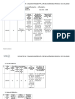 Reporte de Evaluación e Implementación Del Modelo de Calidad