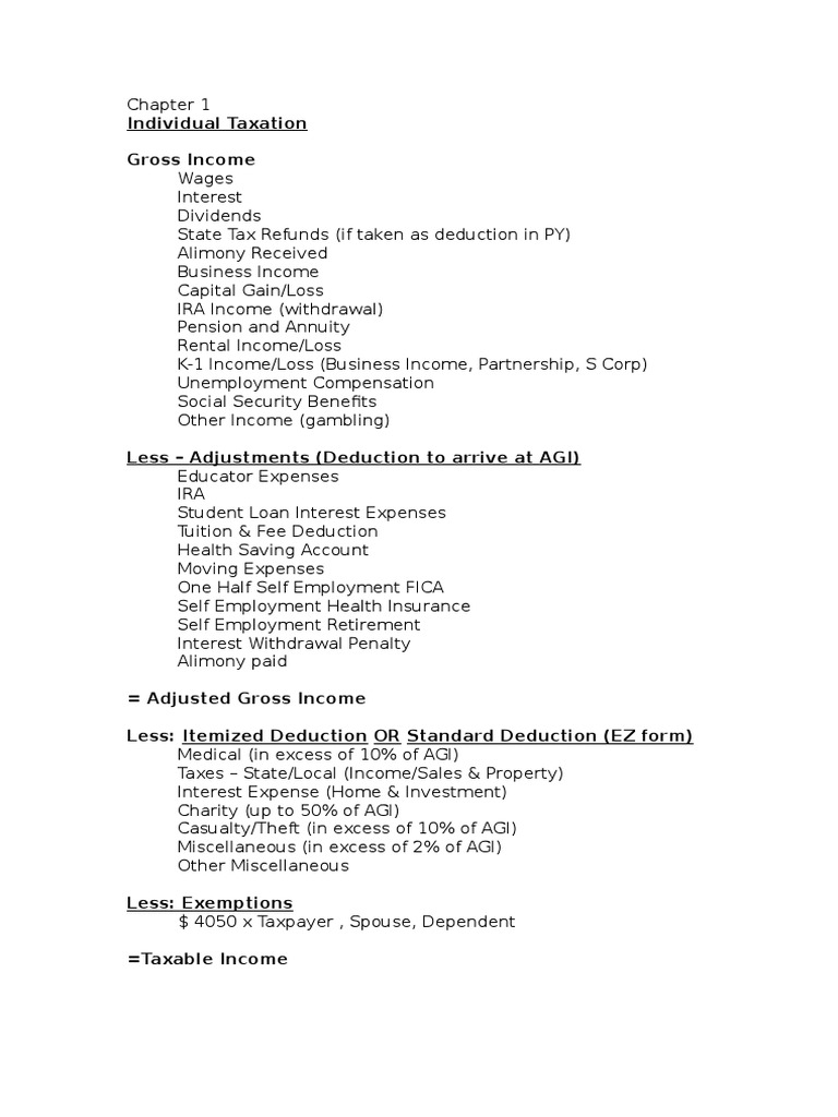 Becker Regulation CHPT 1 PDF Personal Exemption (United States) Tax Deduction