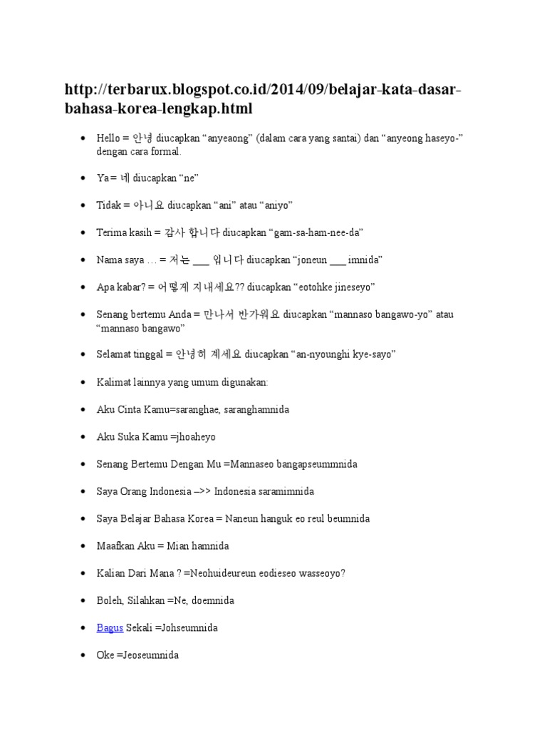 Bahasa Korea Pdf