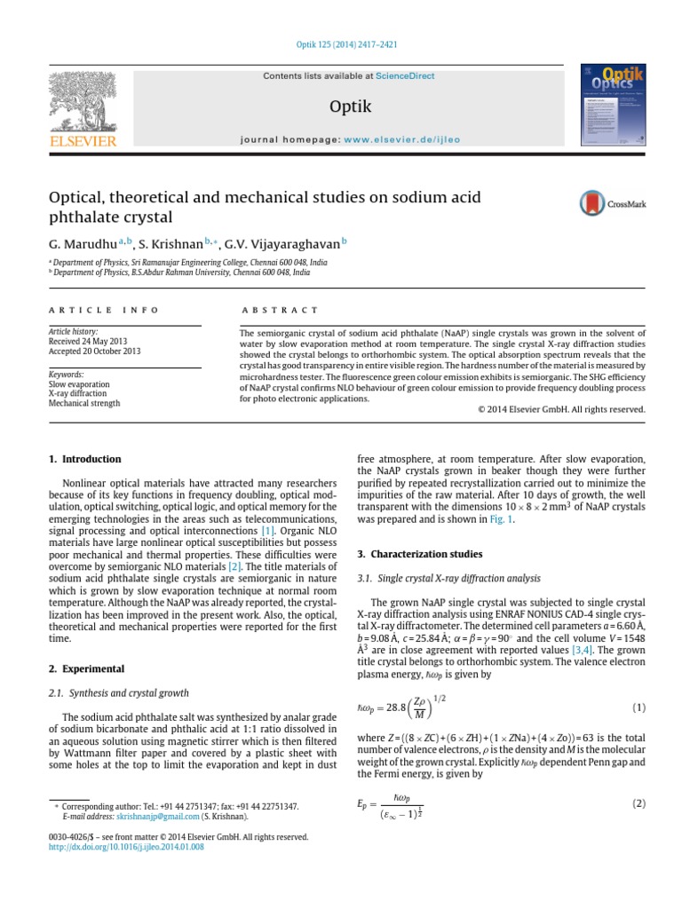 Optik International Journal for Light and Electron Optics Volume 125