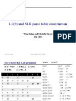 LR(0) and SLR Parse Table Construction