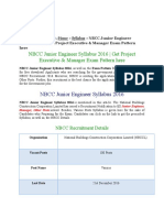 NBCC Junior Engineer Syllabus 2016 - Get Project Executive & Manager Exam Pattern Here