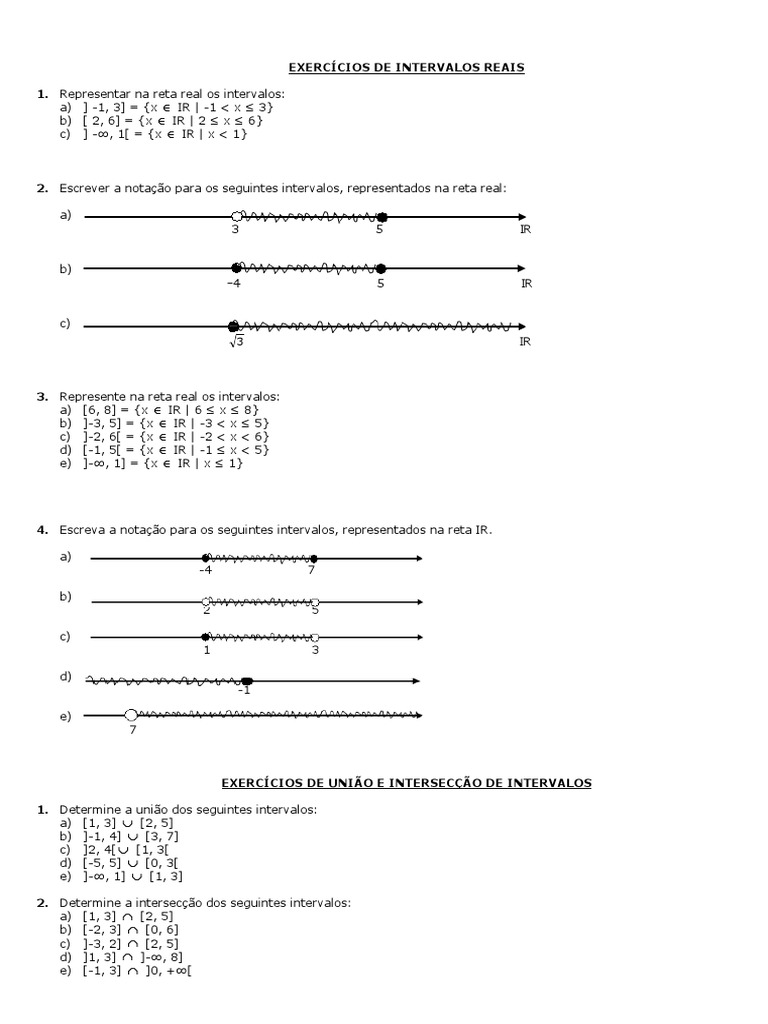 Lista de Exercicios Intervalo Reais 2012.1 PDF | PDF