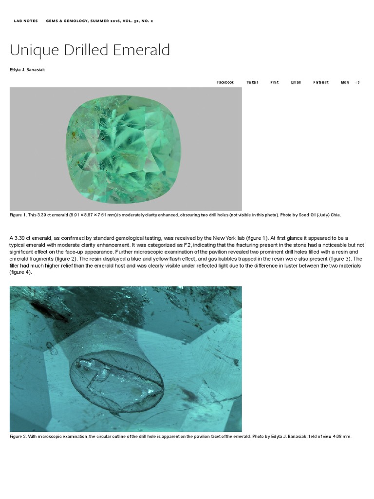 Unique Drilled Emerald - Gems & Gemology | PDF | Home & Garden