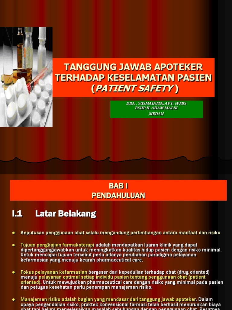 Yanfa Slide Tanggung Jawab Apoteker Terhadap Keselamatan Pasien Patient ...