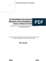 Download An MBA Dissertation - An Investigation Into Consumer Buying Behaviour User-Friendliness as Success Factor in High-Tech Products by Tom Jacob SN33636406 doc pdf