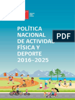 Política Nacional de Actividad Física y Deporte 2016-2025 PDF