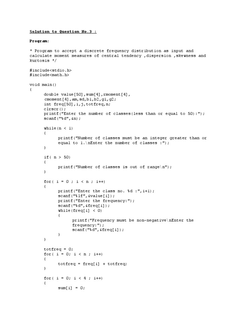 Solution To Question No.3: Program | PDF