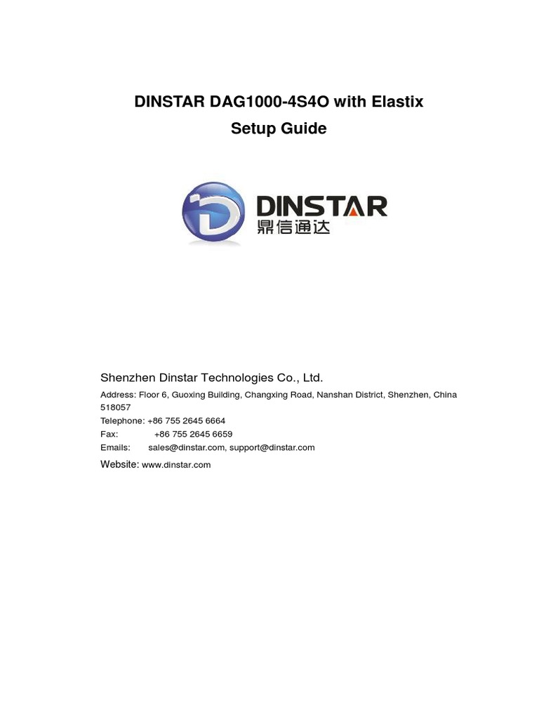 Dinstar DAG1000-4S4O Elastix Setup Guide | PDF | Session Initiation ...