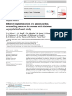 Effect of Implementation of A Preconception Counselling Resource For Women With Diabetes: A Population Based Study