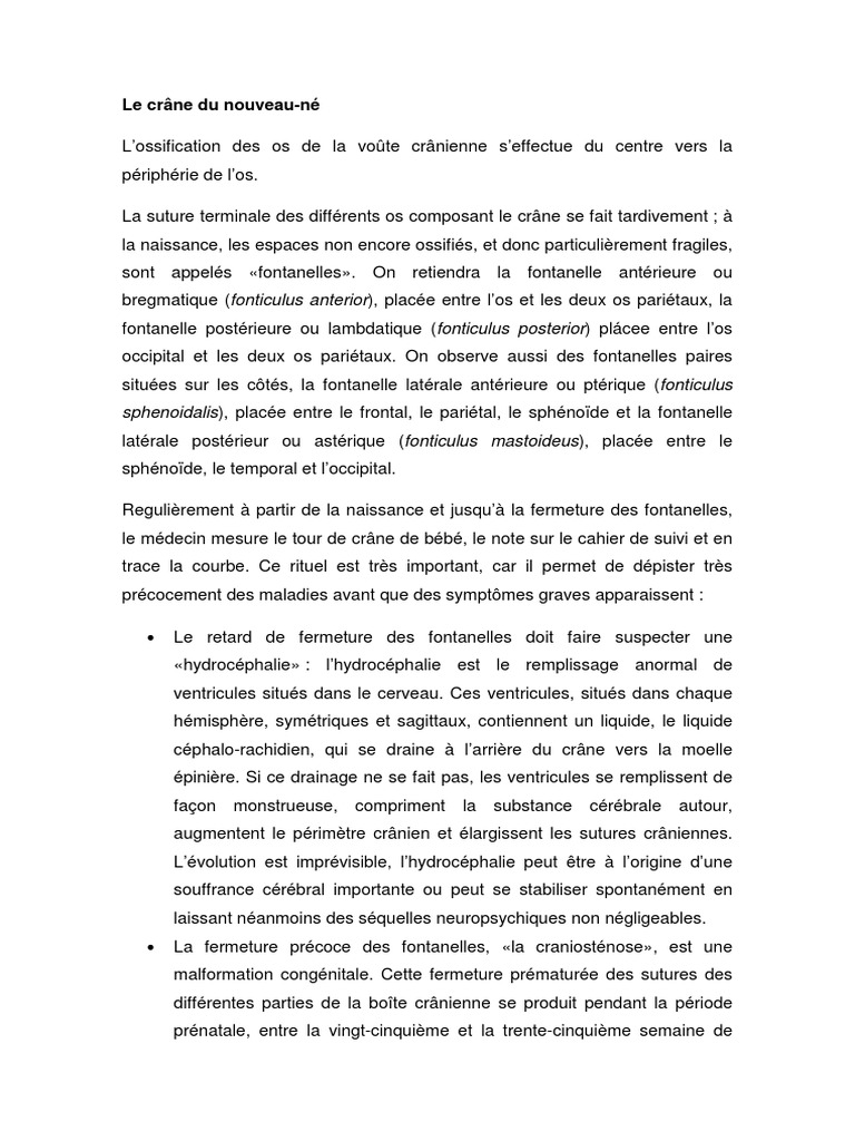 Le Crane Du Nouveau Ne Pdf Pdf
