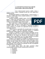 Evoluţia Conceptului de Evaluare În Gestionarea Organizaţiilor