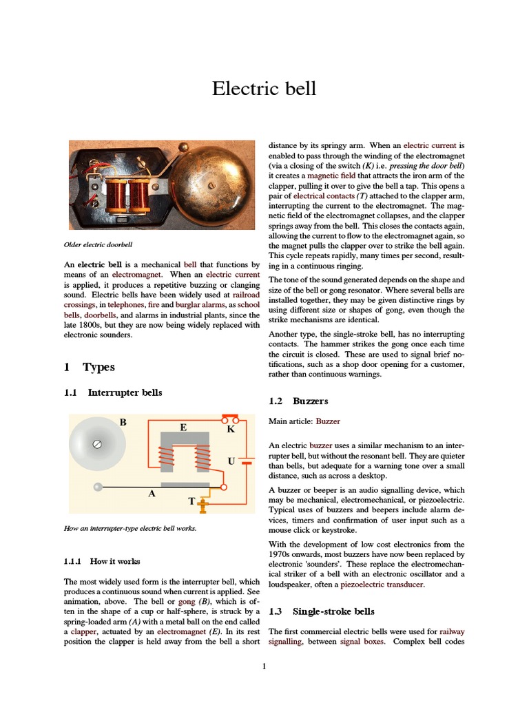 Electric Bell PDF Electrical Equipment