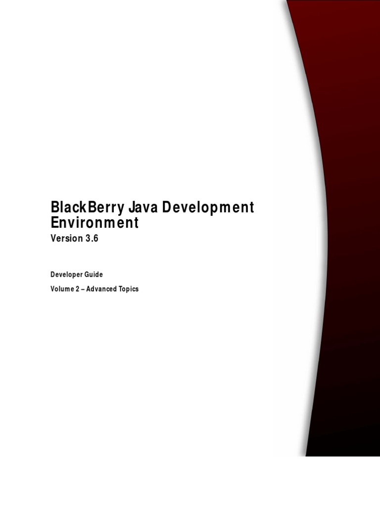 Blackberry Application Developer Guide Volume 2 | PDF | Application ...
