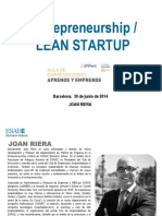Fundación PREVENT Entrepreneurship LEAN STARTUP Joan Riera ESADE