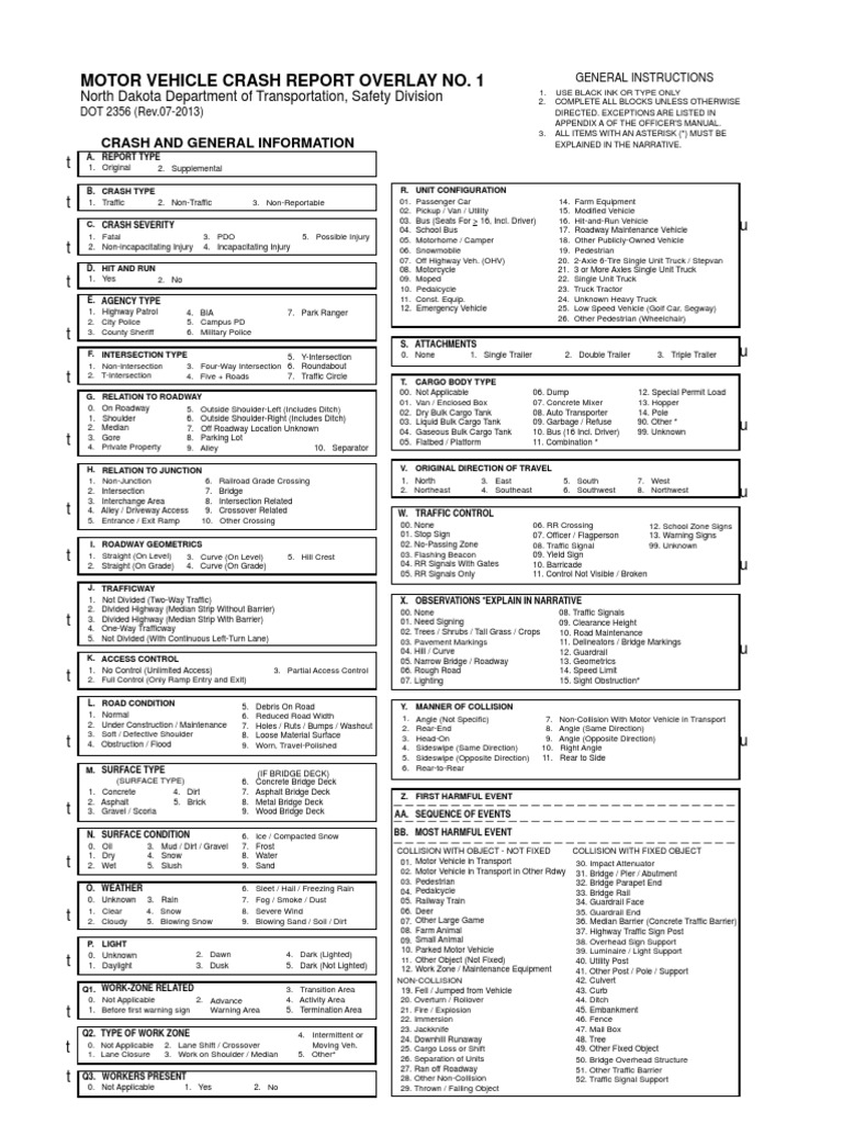 Motor Vehicle Crash Report Guidelines | PDF | Traffic | Seat Belt