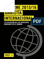 Informe Amnistía Internacional Nicaragua 2016