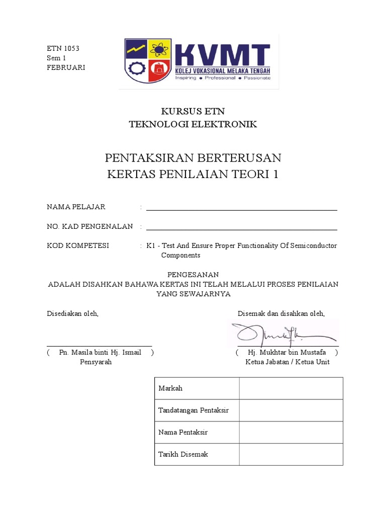 Kuiz 105 k1 | PDF
