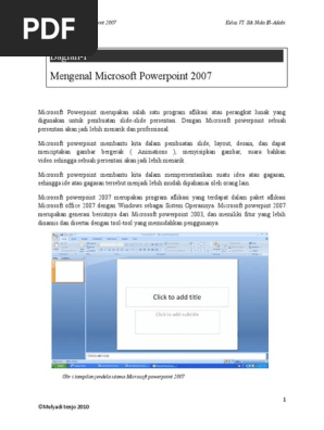 Modul Microsoft Powerpoint 2007 Untuk Sd Kelas Vi