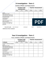 Year 8 Investigation Marking Rubric