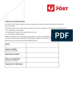 Collection Authorisation Form