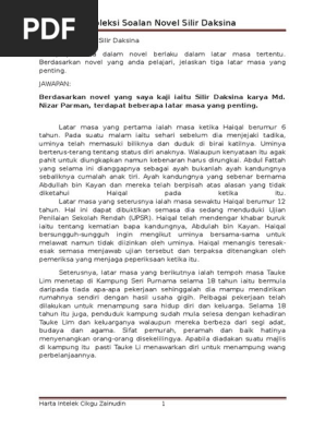 Koleksi Soalan Novel Silir Daksina Pdf