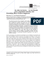 Country Roads, Take Me Home...to My Friends How Intelligence, Population Density, And Friendship Affect Modern Happiness. Norman P. Li & Satoshi Kanazawa.