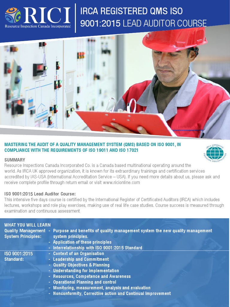 ISO 9001:2015 Lead Auditor Course | PDF | Audit | Quality Management