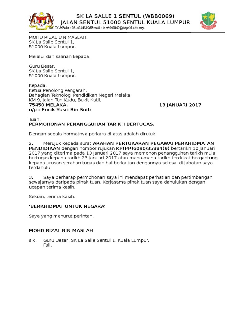 Surat Tangguh TUGAS