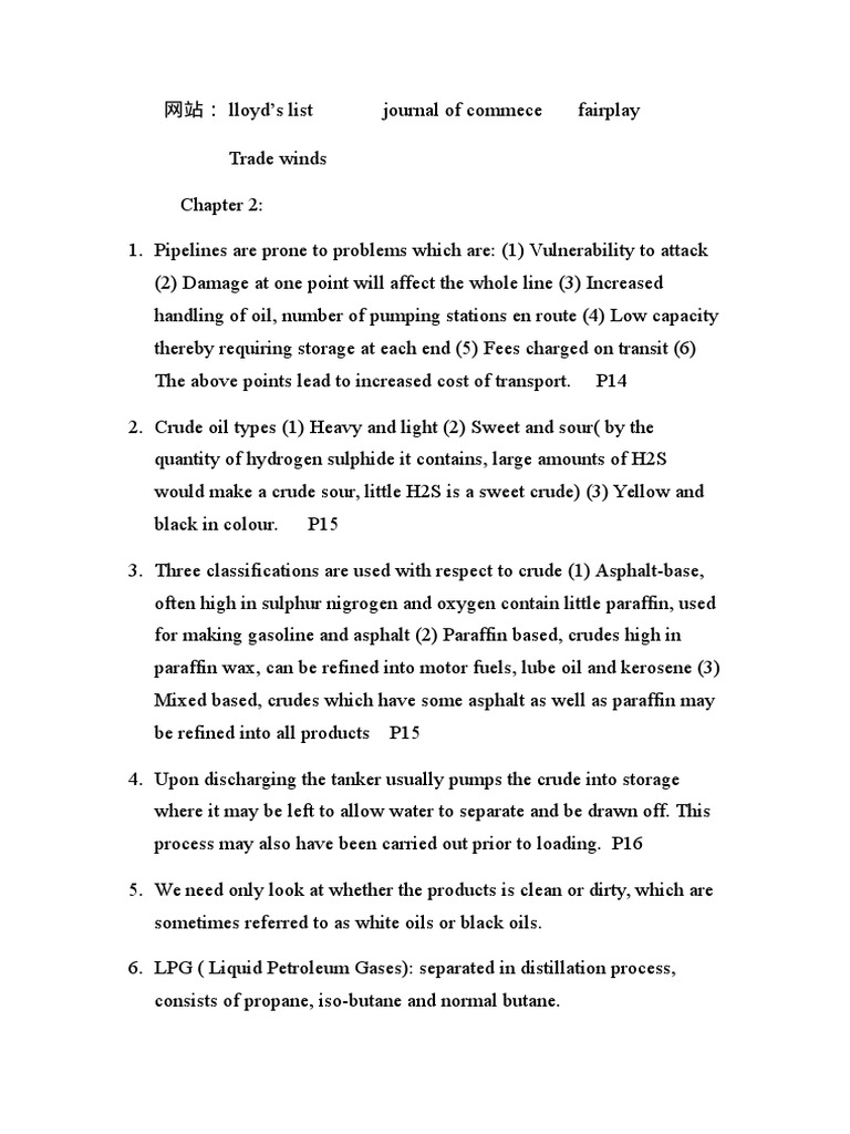 Tanker Chartering-Notes | PDF | Oil Tanker | Petroleum