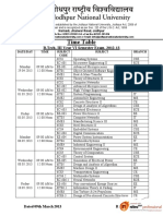 Time Table: B.Tech. III Year VI Semester Exam. 2012-13