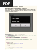 Display Alert Message in Android
